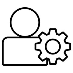administrator icon flat thin outline art logo
