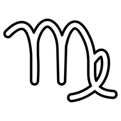 aries sign icon flat thin outline art logo