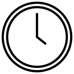 clock icon flat thin outline art logo