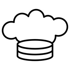 cloud database icon flat thin outline art logo