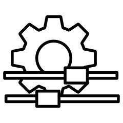 control panel icon flat thin outline art logo