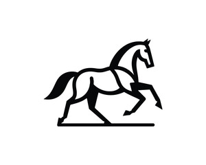 Geometric stallion elegant vector emblem for equestrian branding