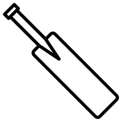 cricket bat icon flat thin outline art logo