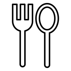 cutlery icon flat thin outline art logo
