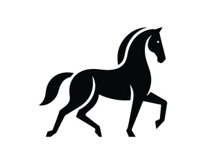 Elegant horse silhouette emblem for equine branding