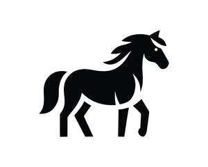 Fototapeta premium Stylized black horse elegant vector animal silhouette