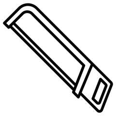 hack saw icon flat thin outline art logo