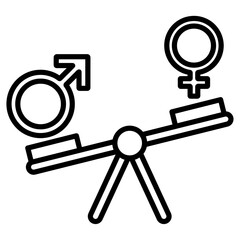 harmonal imbalance icon flat thin outline art logo