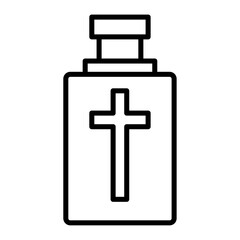 holy water icon flat thin outline art logo