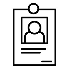 id card icon flat thin outline art logo