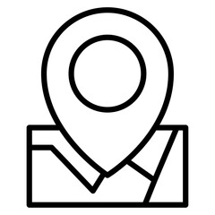 location icon flat thin outline art logo