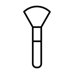 makeup brush icon flat thin outline art logo