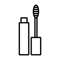 mascara icon flat thin outline art logo