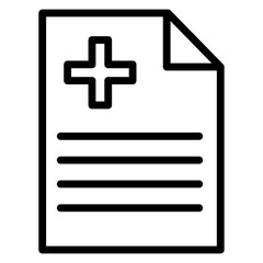 Fototapeta premium medical report icon flat thin outline art logo