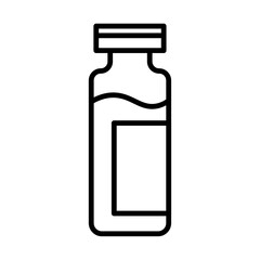 medical vial icon flat thin outline art logo
