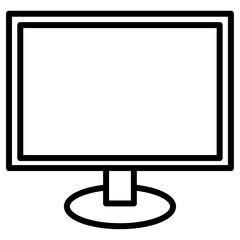 monitor icon flat thin outline art logo