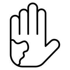 mottled hand icon flat thin outline art logo