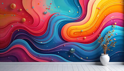 Modren  abstract Grapic wall Desgin