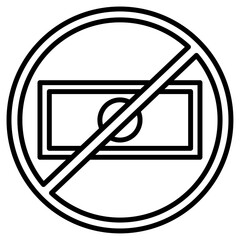 no corruption icon flat thin outline art logo