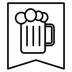 oktoberfest icon flat thin outline art logo