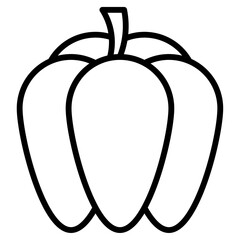 paprika icon flat thin outline art logo