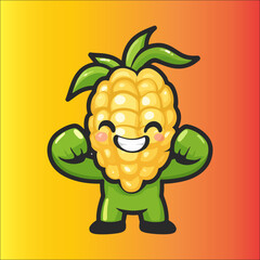 Fototapeta premium cute corn mascot vector