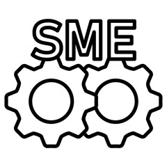 sme icon flat thin outline art logo