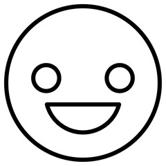 smile icon flat thin outline art logo