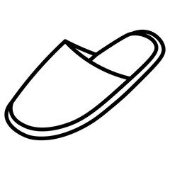 slipper icon flat thin outline art logo