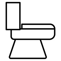 toilet seat icon flat thin outline art logo