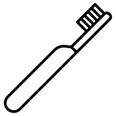 tooth brush icon flat thin outline art logo