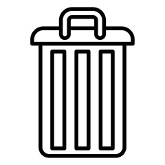 trash can icon flat thin outline art logo