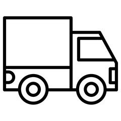 truck icon flat thin outline art logo
