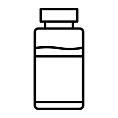 vaccine icon flat thin outline art logo