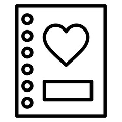 wedding album icon flat thin outline art logo