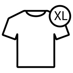 xl t shirt icon flat thin outline art logo
