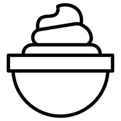yogurt icon flat thin outline art logo