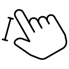 zoom gesture icon flat thin outline art logo