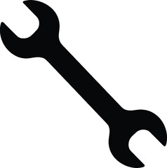 solid black silhouette wrench vector
