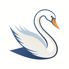 A vector icon of a swan isolated on a white background