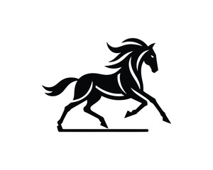 Dynamic stallion bold vector illustration of a running horse