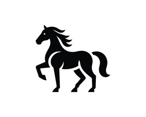 Elegant stallion modern vector horse silhouette