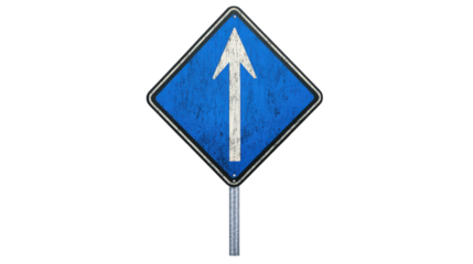Dead end road traffic sign in blue square Transparent background, PNG