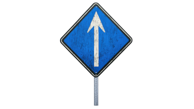 Dead end road traffic sign in blue square Transparent background, PNG