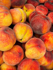 Fresh organic peaches. Fruit peaches background. Fruit background