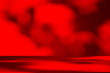 Wall interior background, studio and backdrops show products.with shadow from window color Red background for text insertion and presentation product	
