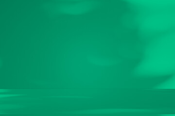 Wall interior background, studio and backdrops show products. with leaf shadow leaf from window color green and white. background for text insertion and presentation of product