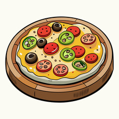 vector illustration of pizza