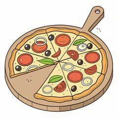 pizza on a white background