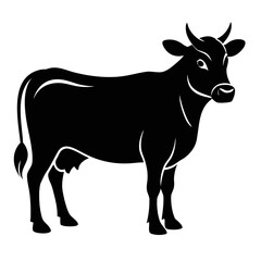 silhouette of a cow